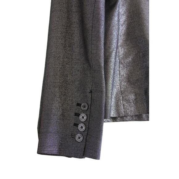Tory Burch Pant Suit Size 8/10 Jacket Pants Metallic Gray Shimmer 2 Piece Outfit - Picture 9 of 12